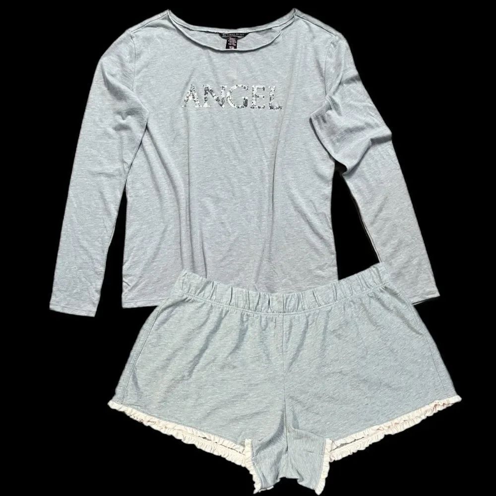 Victorias Secret Soft soft Cotton top Sequin Angel & cotton shorts pajama Set S